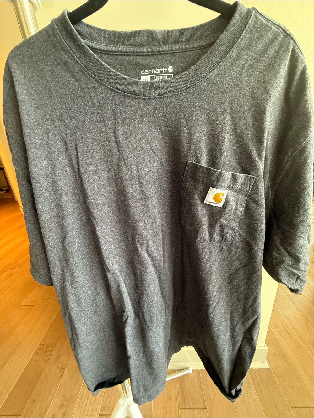 Carhartt Charcoal Heather Crewneck Tee with Interior Branding